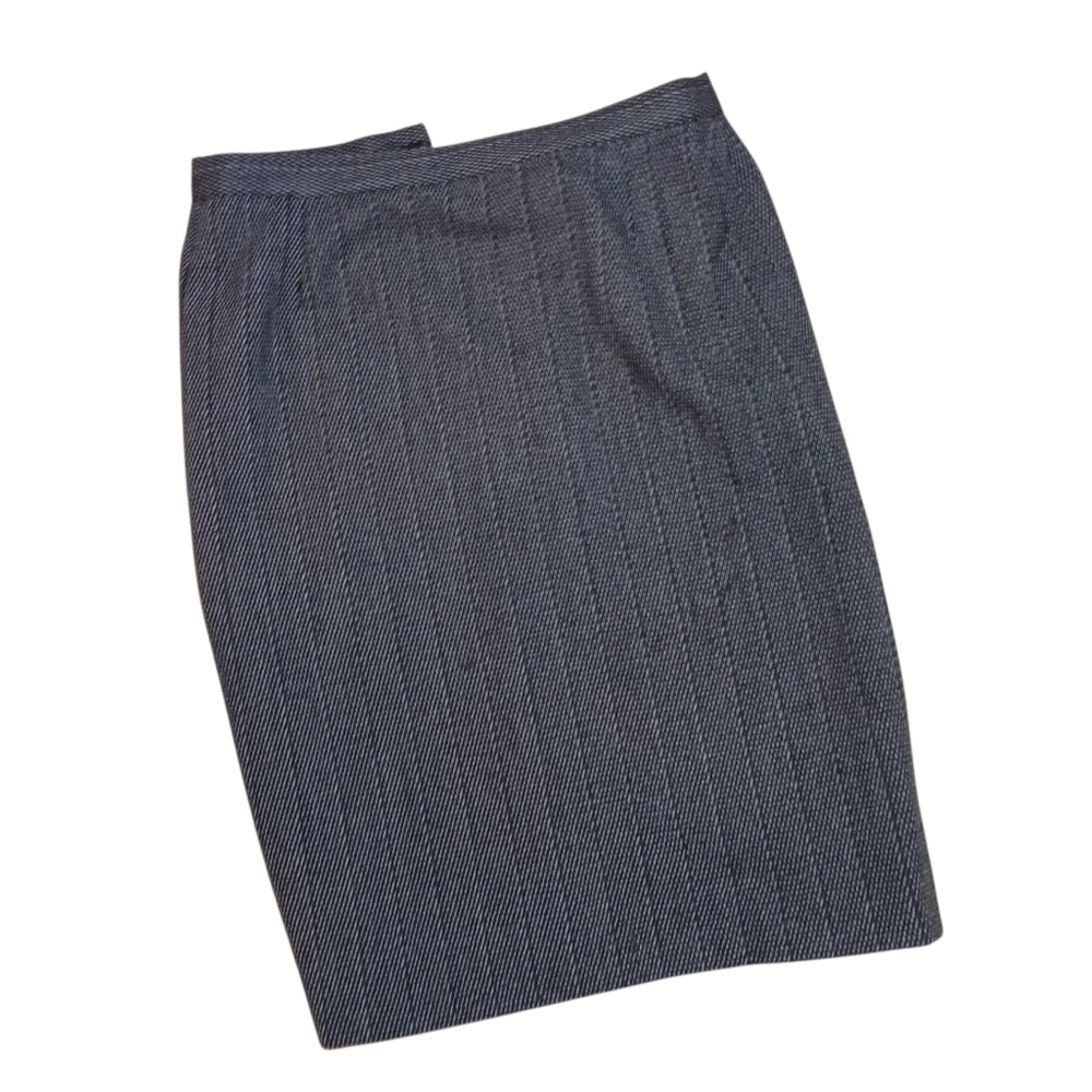 Vintage Wool Herringbone Lined Grey Skirt